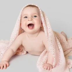 Pink Shawl & Bib Baby Gift Set