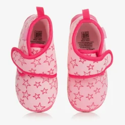 Pink Star Velour Slippers