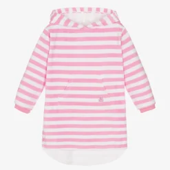 Pink Stripe Cotton Towelling Robe