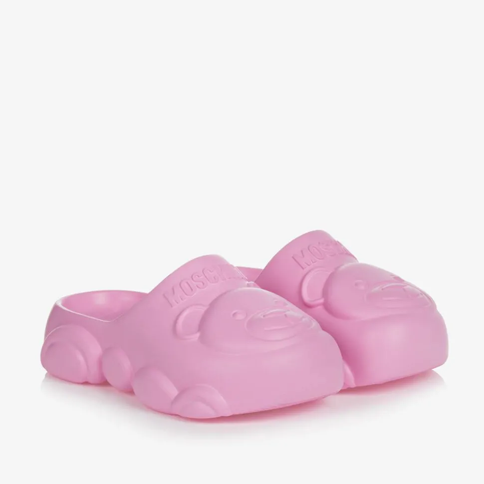 Pink Teddy Bear Clogs