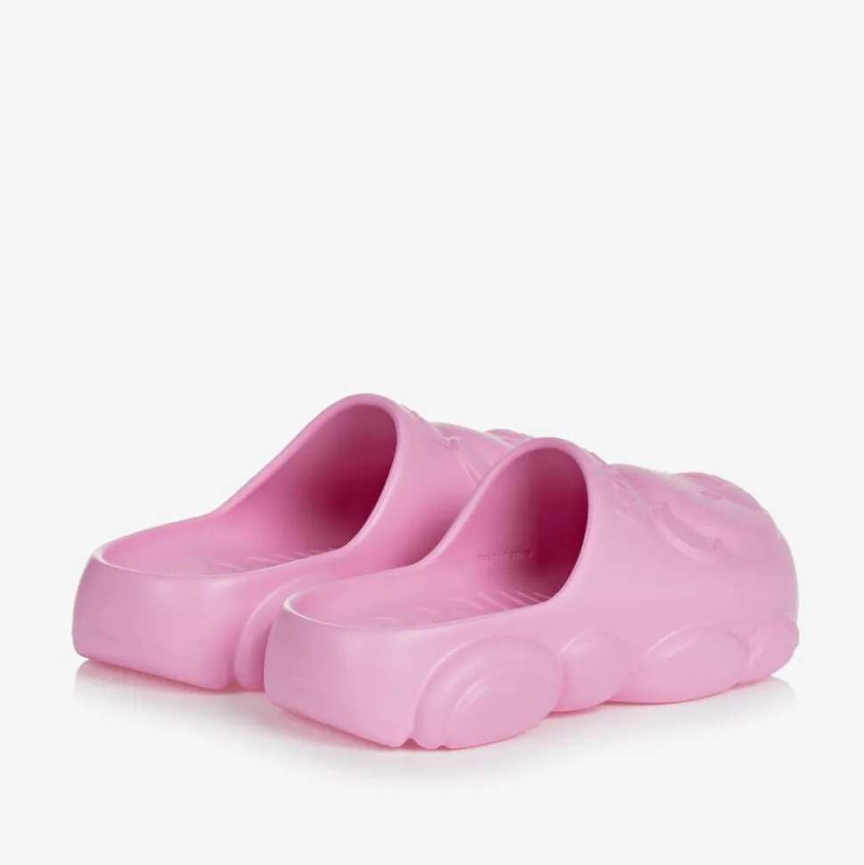 Pink Teddy Bear Clogs