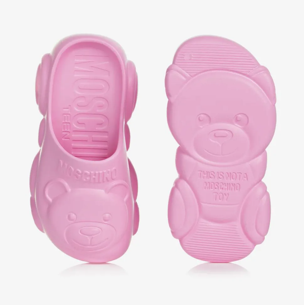 Pink Teddy Bear Clogs