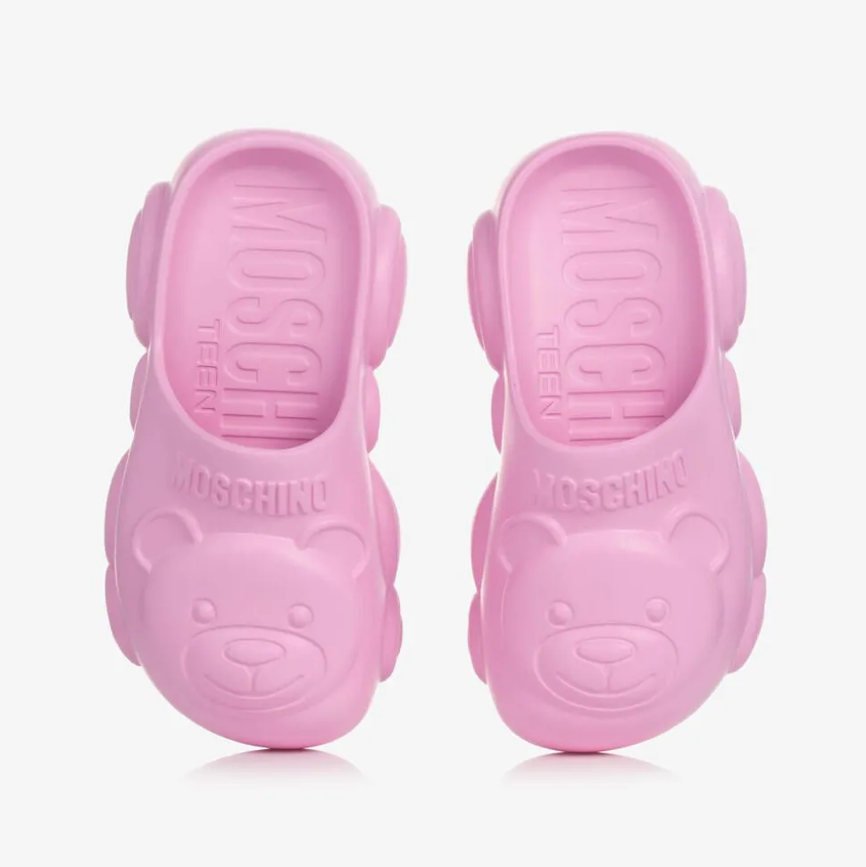 Pink Teddy Bear Clogs
