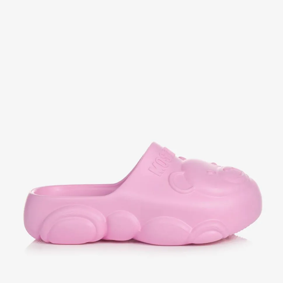 Pink Teddy Bear Clogs