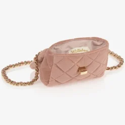 Pink Velvet Quilted Bag (13cm)