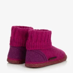 Pink Wool Boot Slippers