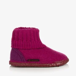 Pink Wool Boot Slippers