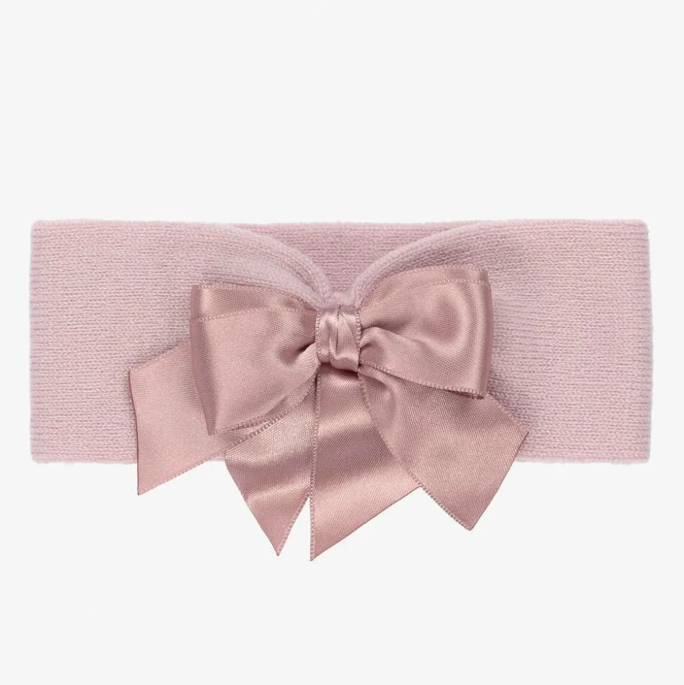 Pink Wool Bow Headband