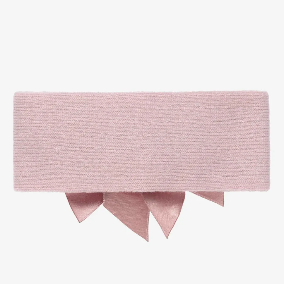 Pink Wool Bow Headband