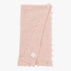 Pink Wool Knit Baby Shawl (122cm)