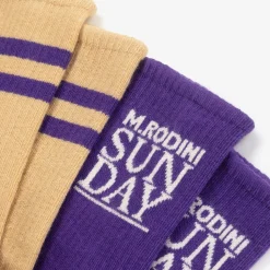 Purple & Beige Organic Cotton Socks (2 Pack)