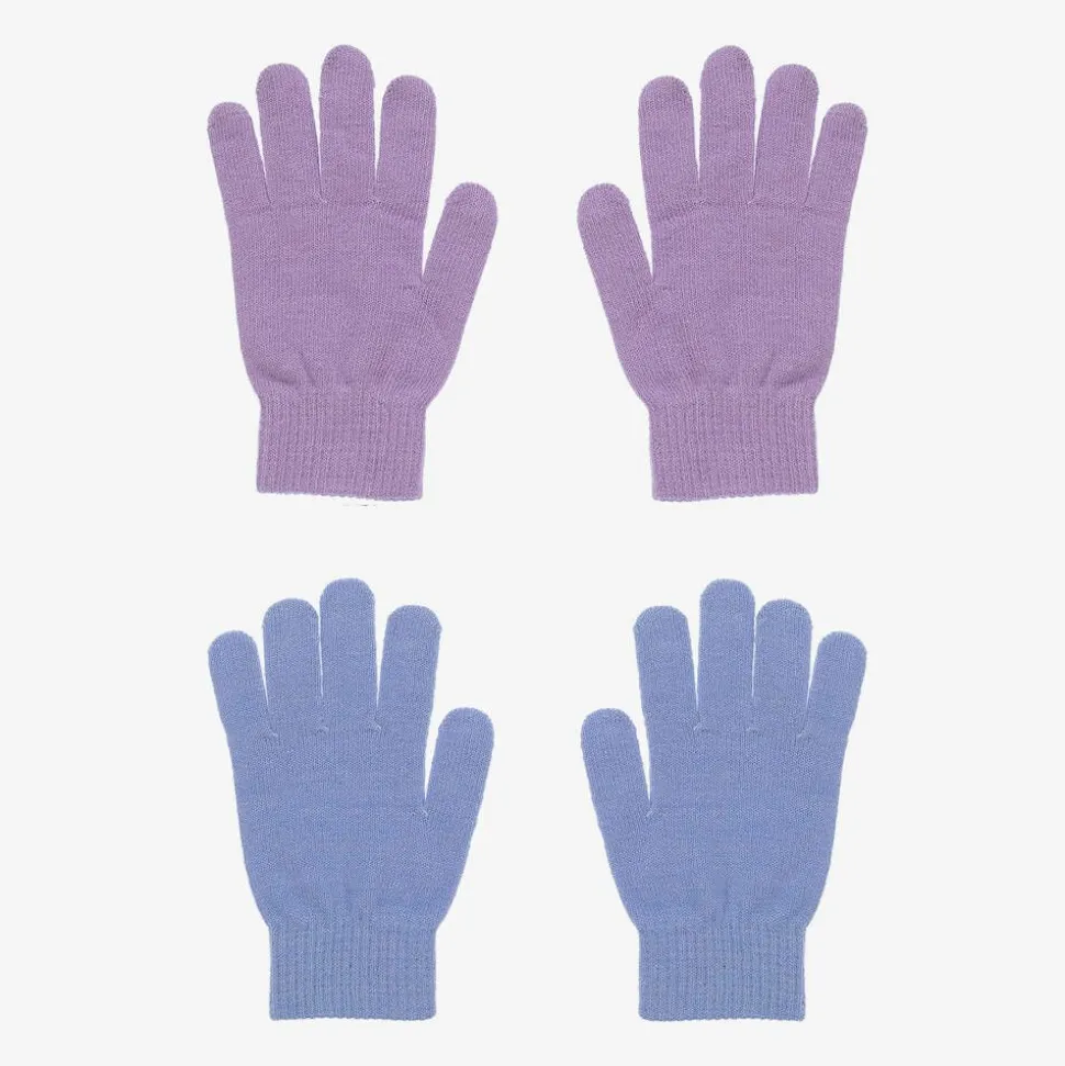 Purple & Blue Knitted Gloves (2 Pack)