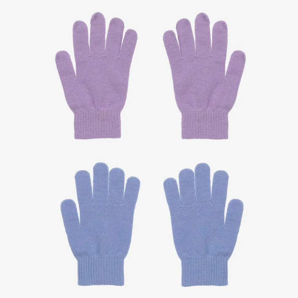 Purple & Blue Knitted Gloves (2 Pack)