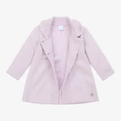 Purple Knitted Coat & Hat Set