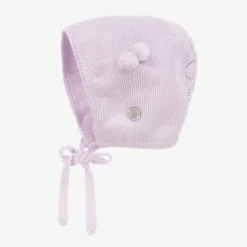 Purple Knitted Coat & Hat Set