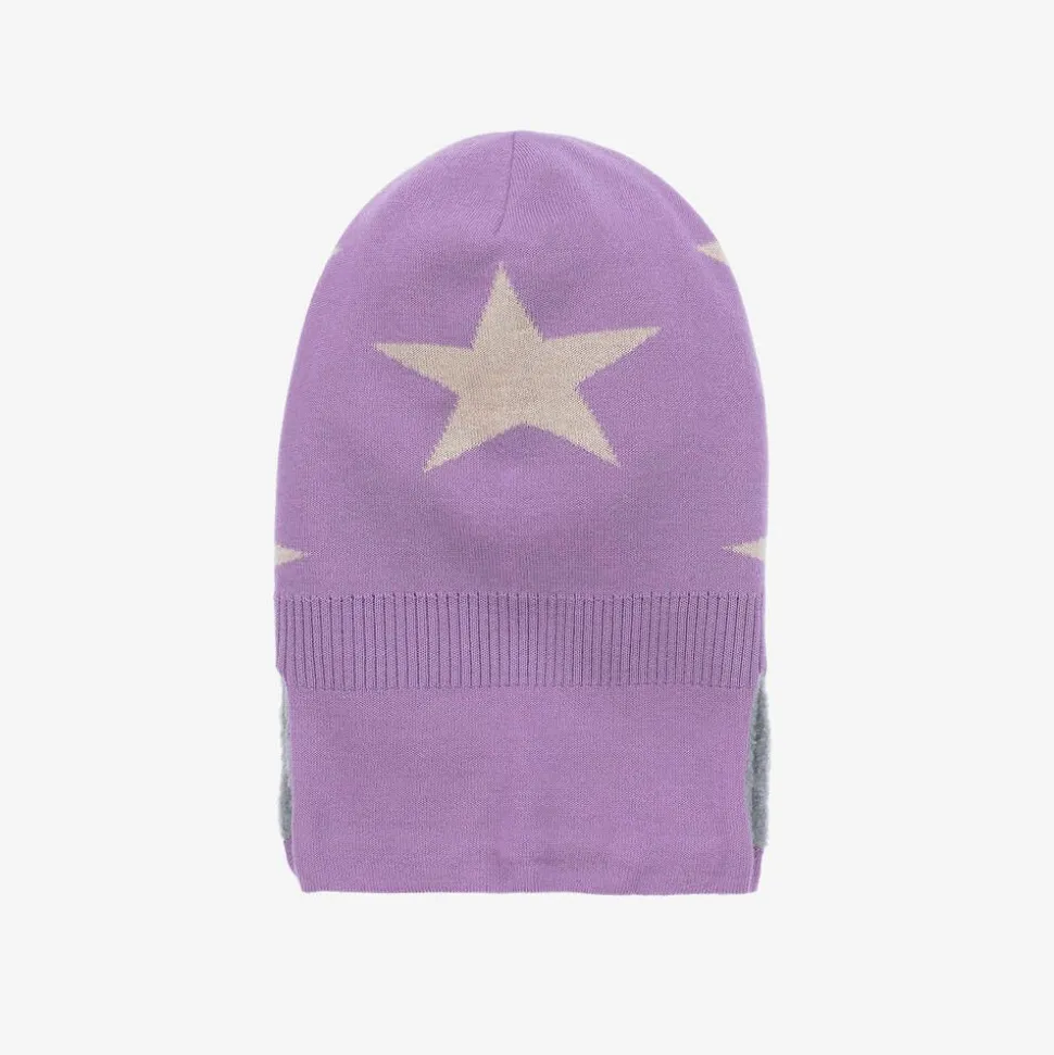 Purple Knitted Star Balaclava