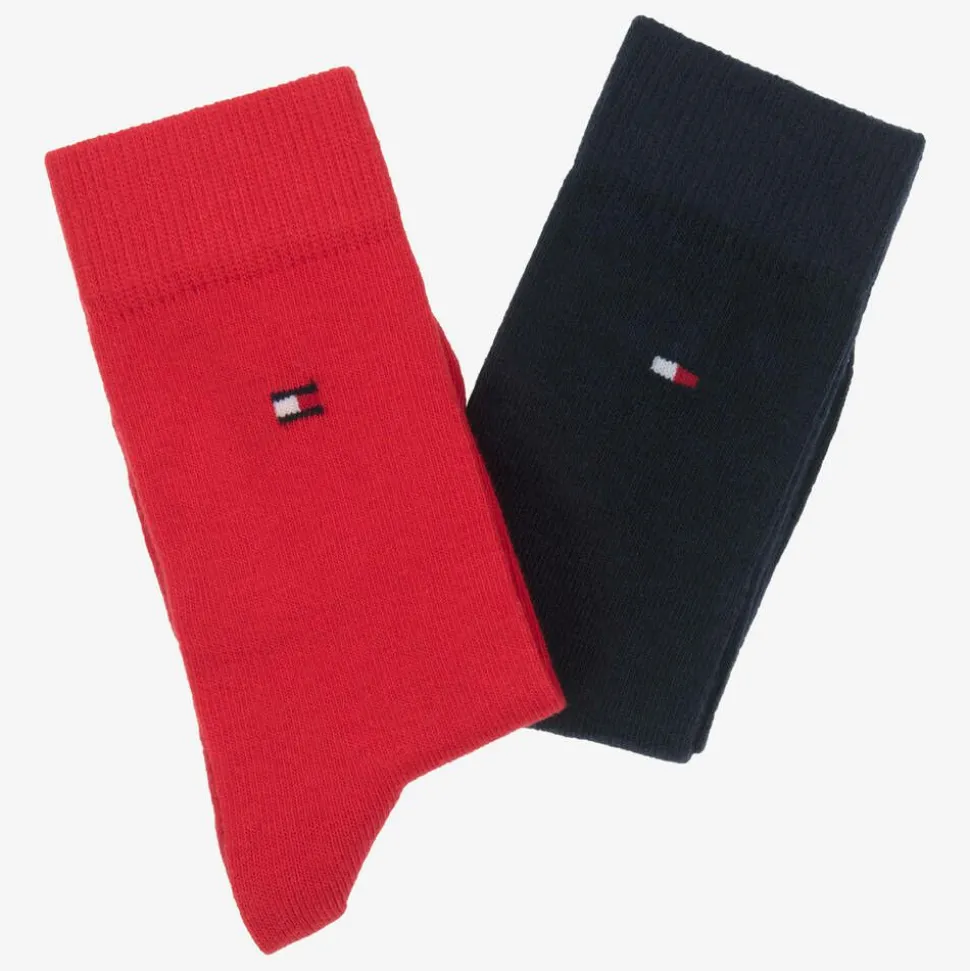 Red & Blue Cotton Socks (2 Pack)