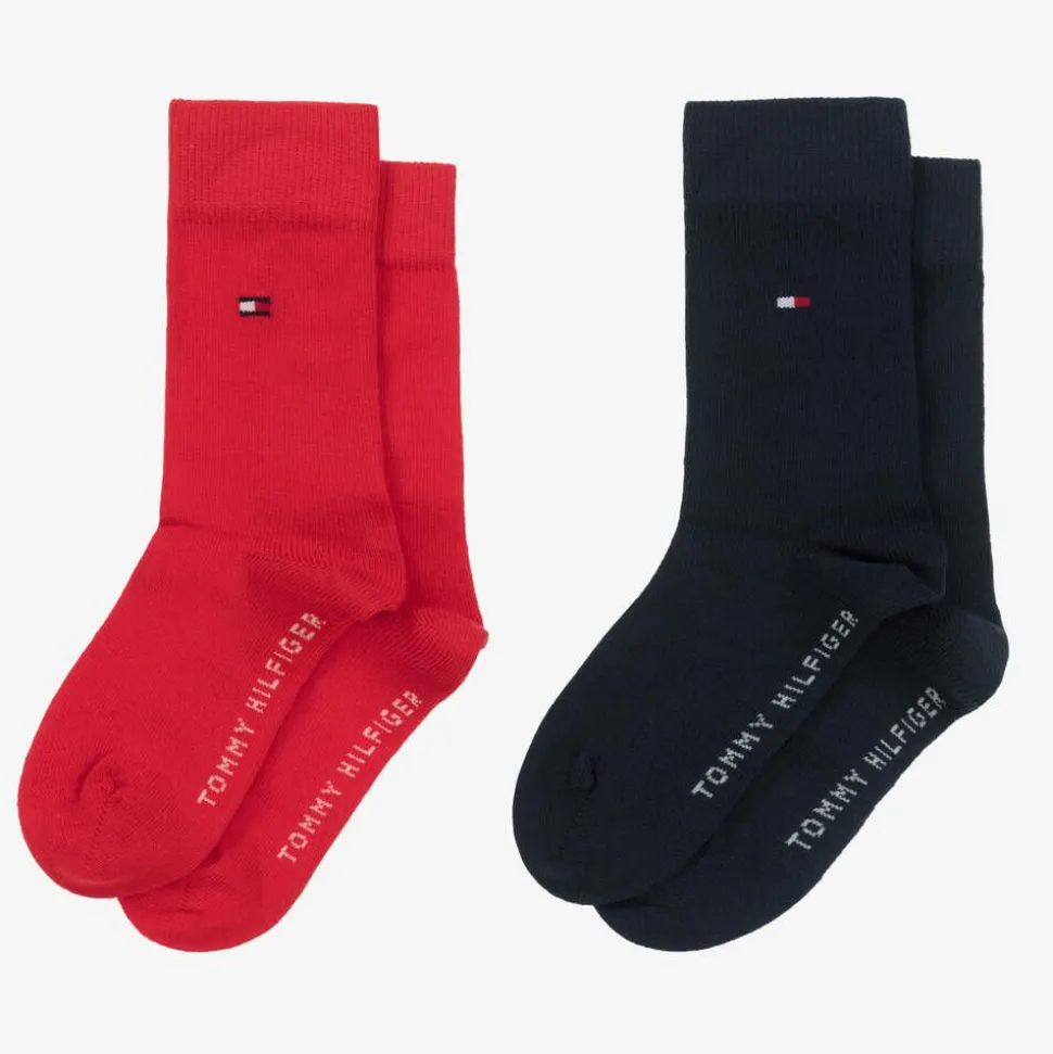 Red & Blue Cotton Socks (2 Pack)