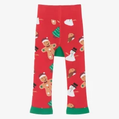 Red & Green Festive Snowman Cotton Leggings