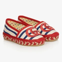 Red & Ivory GG Espadrilles