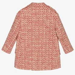 Red & Ivory Logo Cotton Coat