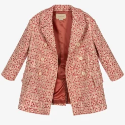 Red & Ivory Logo Cotton Coat