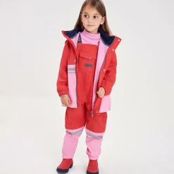 Red & Pink Waterproof Raincoat & Salopettes