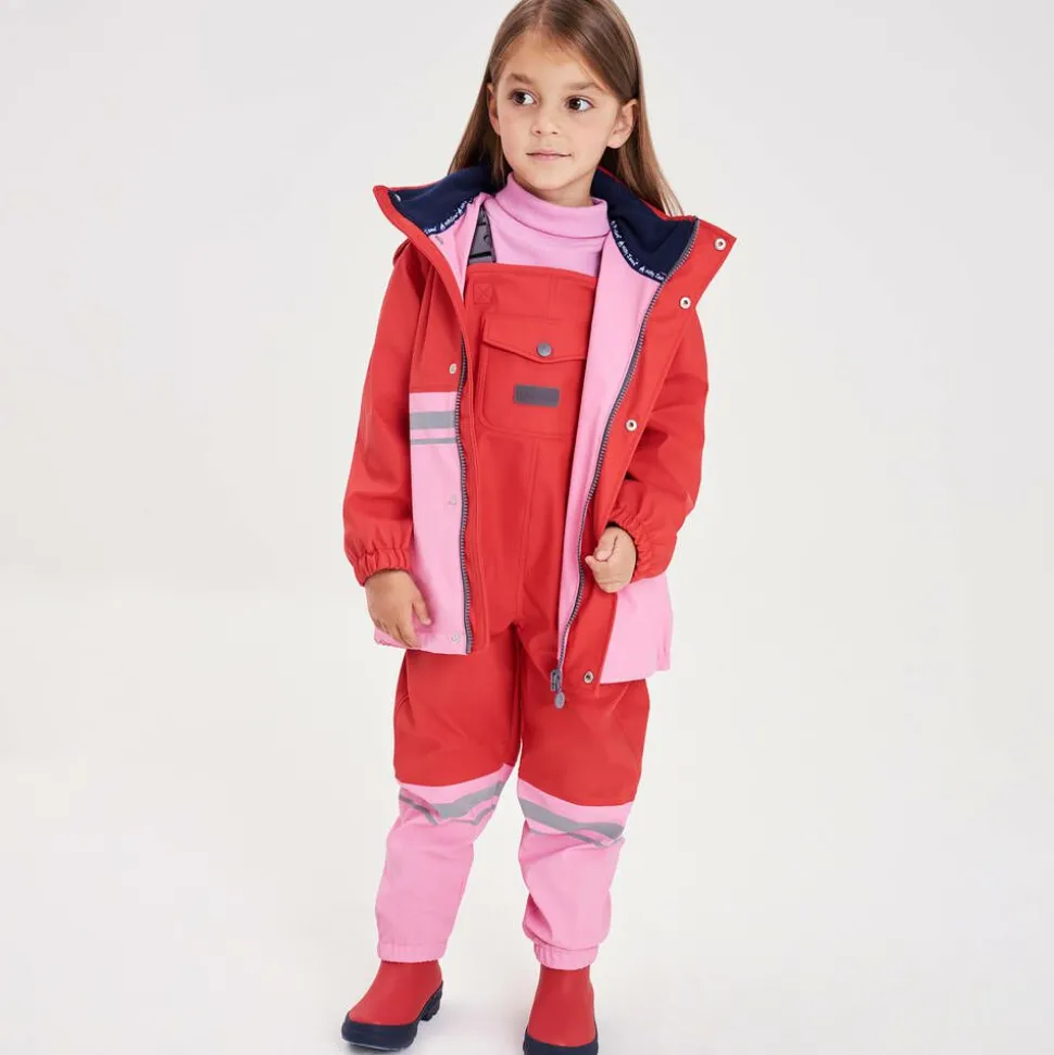 Red & Pink Waterproof Raincoat & Salopettes