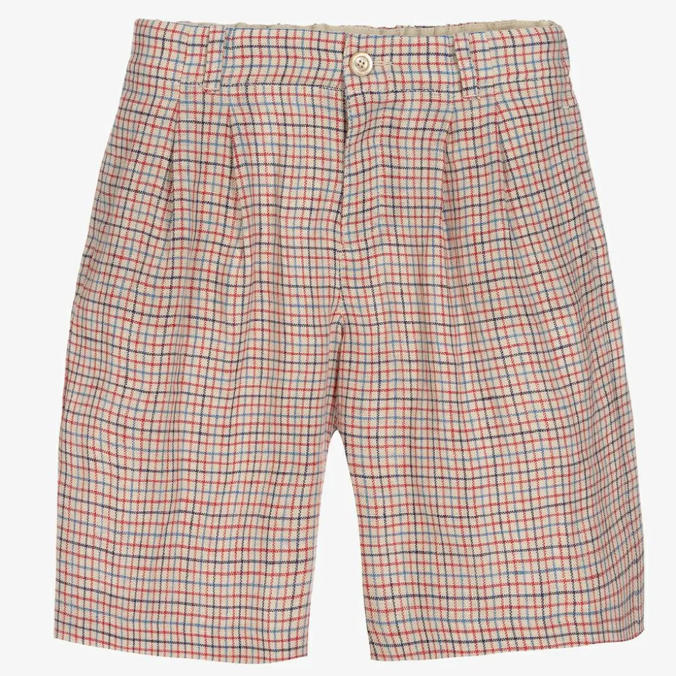 Red Check Bermuda Shorts
