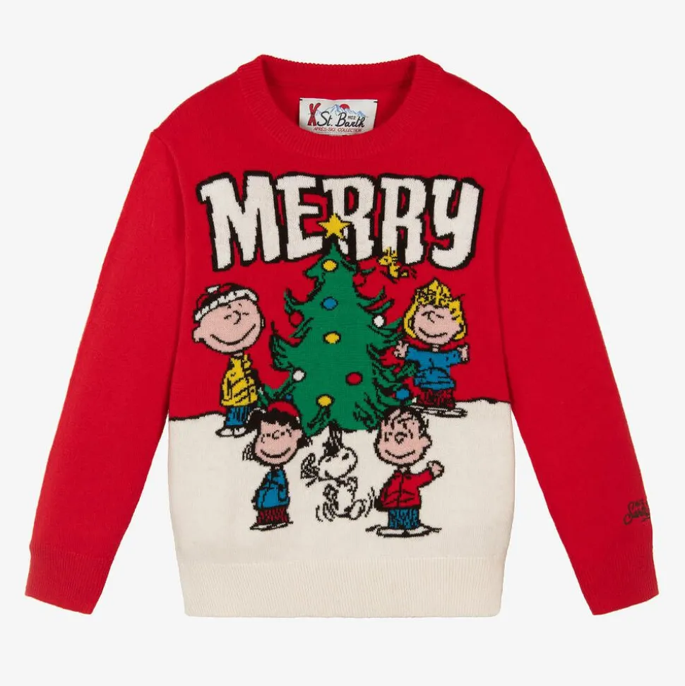 Red Christmas Wool & Cashmere Peanuts© Jumper