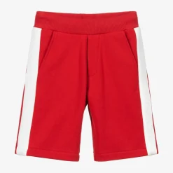 Red Cotton Logo Shorts