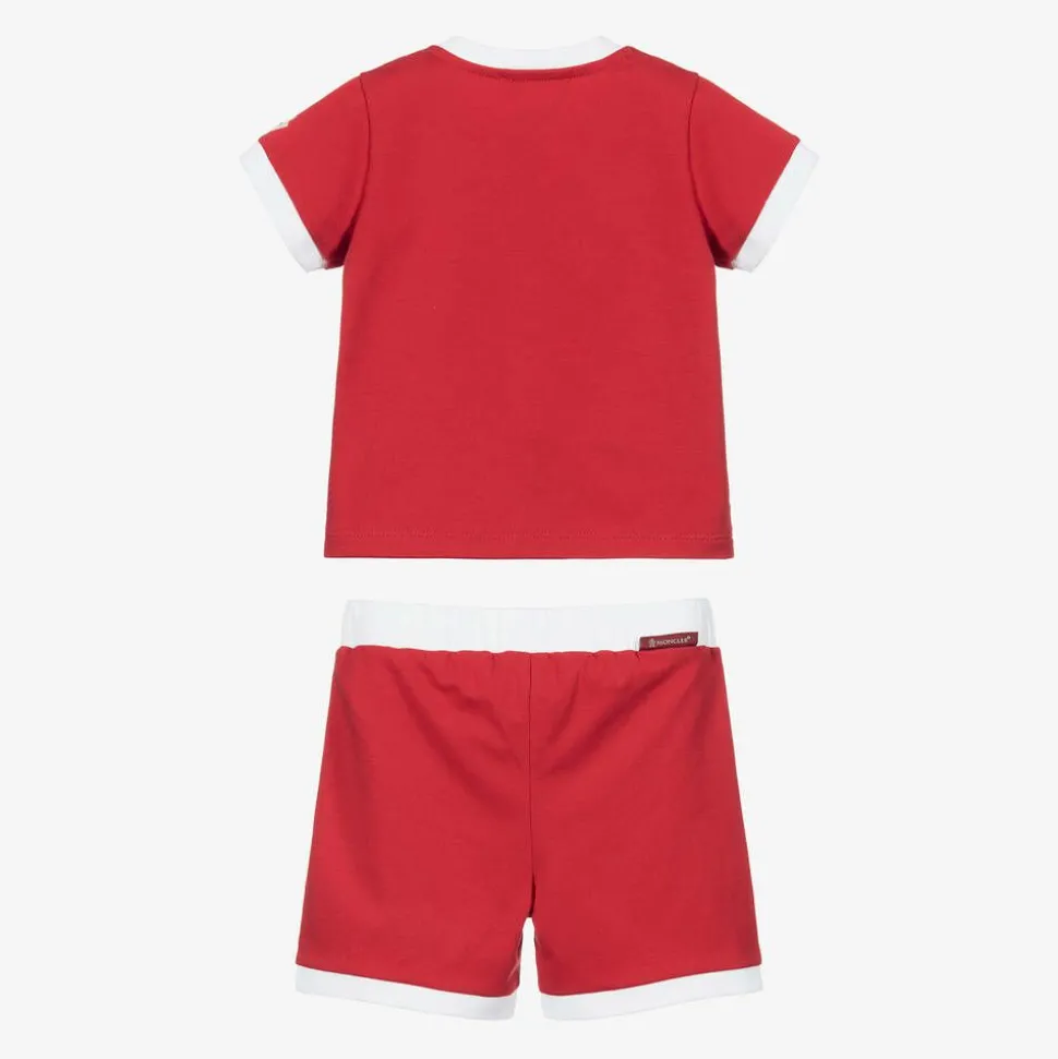 Red Cotton Shorts Set
