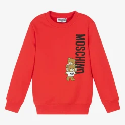 Red Cotton Teddy Bear Sweatshirt