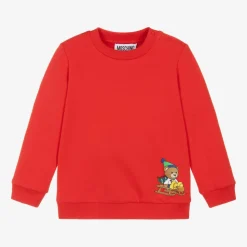 Red Cotton Teddy Bear Sweatshirt