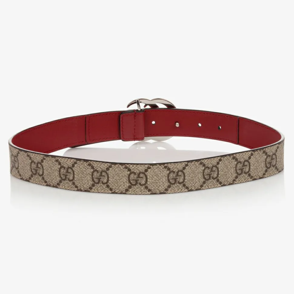Red Leather GG Belt