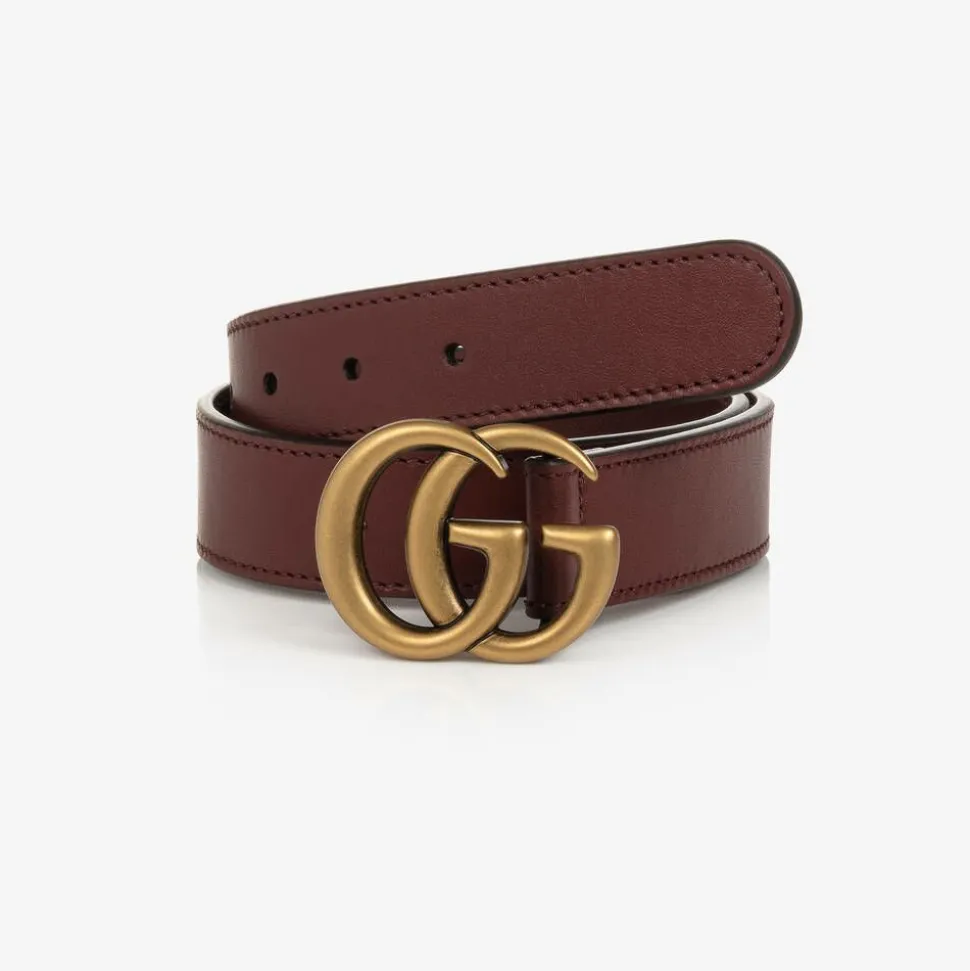 Red Leather GG Belt