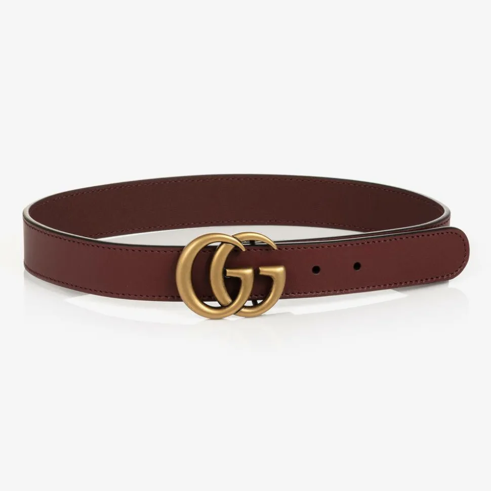 Red Leather GG Belt