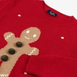 Red Merino Wool Gingerbread Sweater