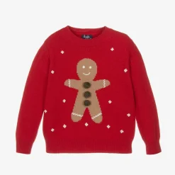 Red Merino Wool Gingerbread Sweater