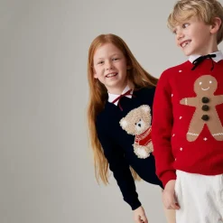 Red Merino Wool Gingerbread Sweater