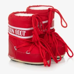 Red Mini Nylon Snow Boots