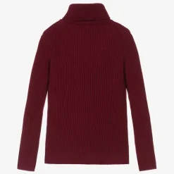 Red Ribbed Wool GG Rollneck Sweater