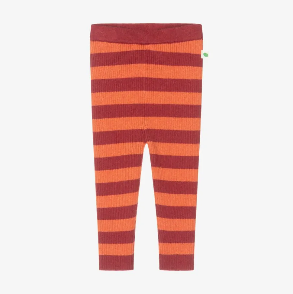 Red Stripe Cotton & Cashmere Knit Leggings
