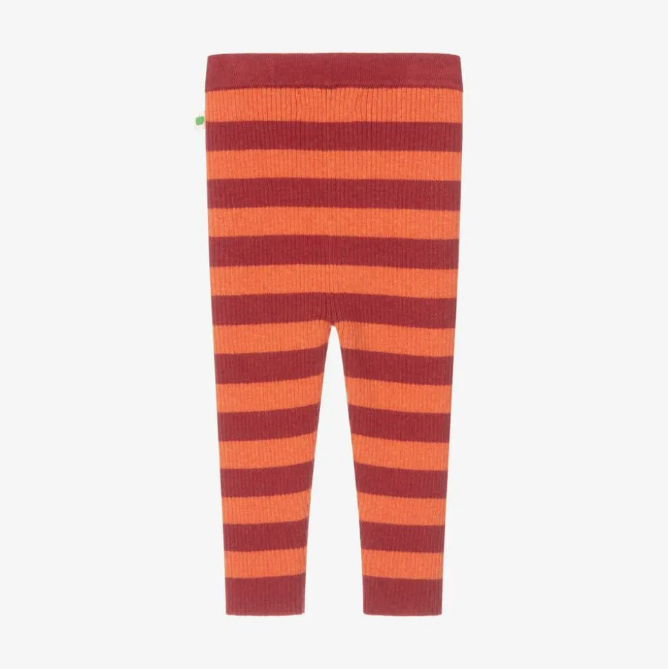 Red Stripe Cotton & Cashmere Knit Leggings