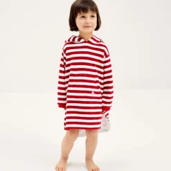 Red Stripe Cotton Towelling Robe