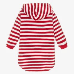 Red Stripe Cotton Towelling Robe