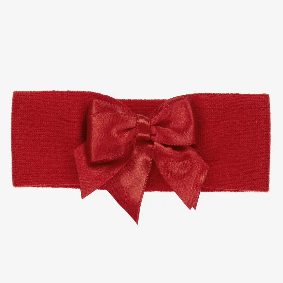 Red Wool Bow Headband