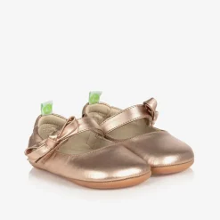 Rose Gold Leather Baby Shoes