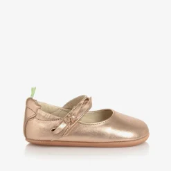 Rose Gold Leather Baby Shoes