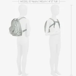 Silver Faux Leather Mini Backpack (27cm)